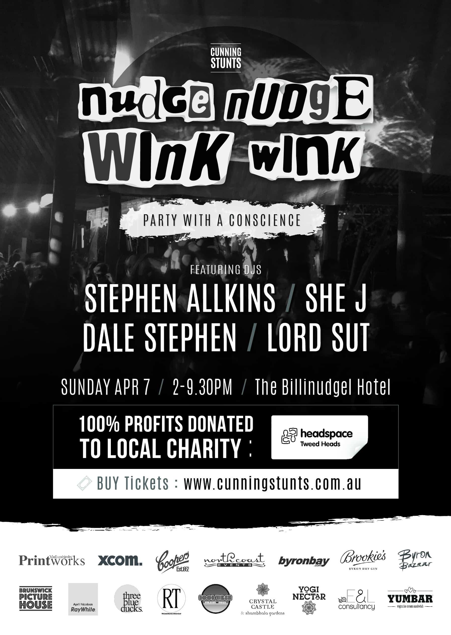 Nudge Nudge Wink Wink Sun 7 April. Stephen Allkins and SHE J guests
